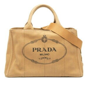 PRADA Brown Canvas Shoulder Bag